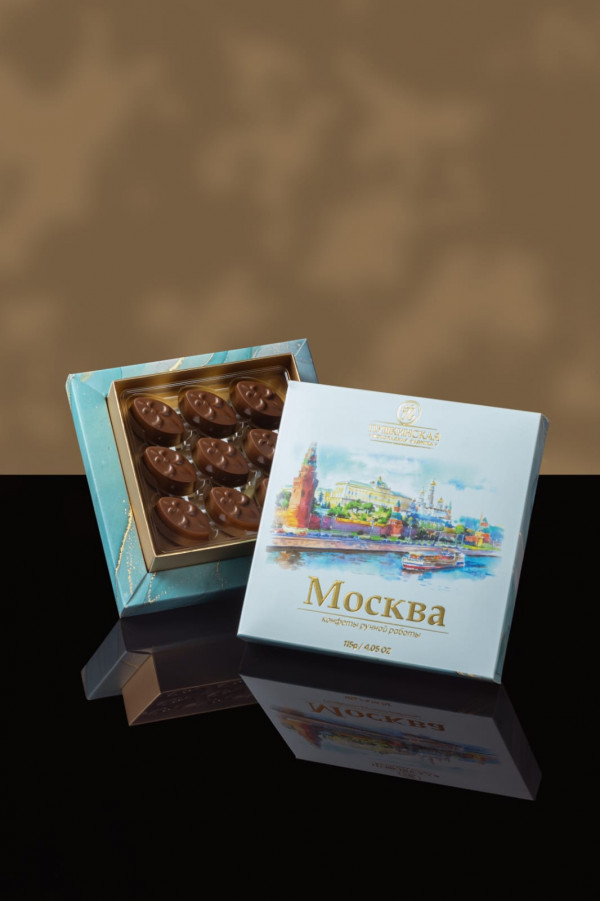 №1 Пушкинская фабрика Конфеты Миндаль (Москва), 115г(голубая коробка) в Абакане