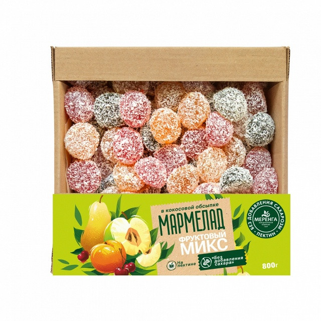  Меренга Мармелад в кокосовой обсыпке Фруктовый микс , 800г     в Абакане