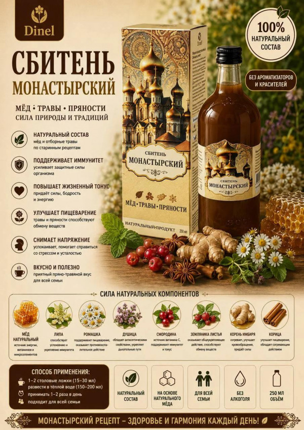 №2 Сбитень Монастырский, 250мл  в Абакане